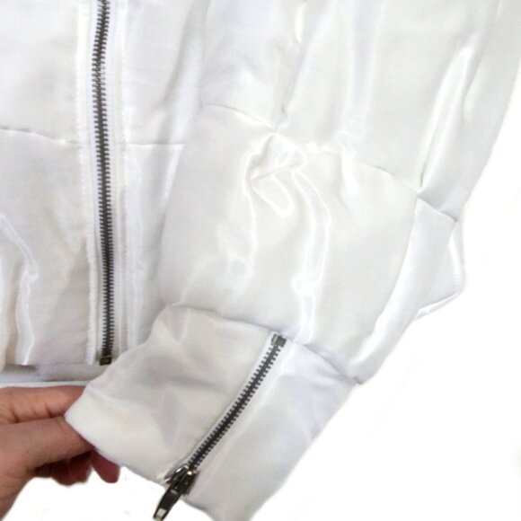 NWT Luca Luca Italian Designer White Puffer Jacket Size 44 - Picture 6 of 14
